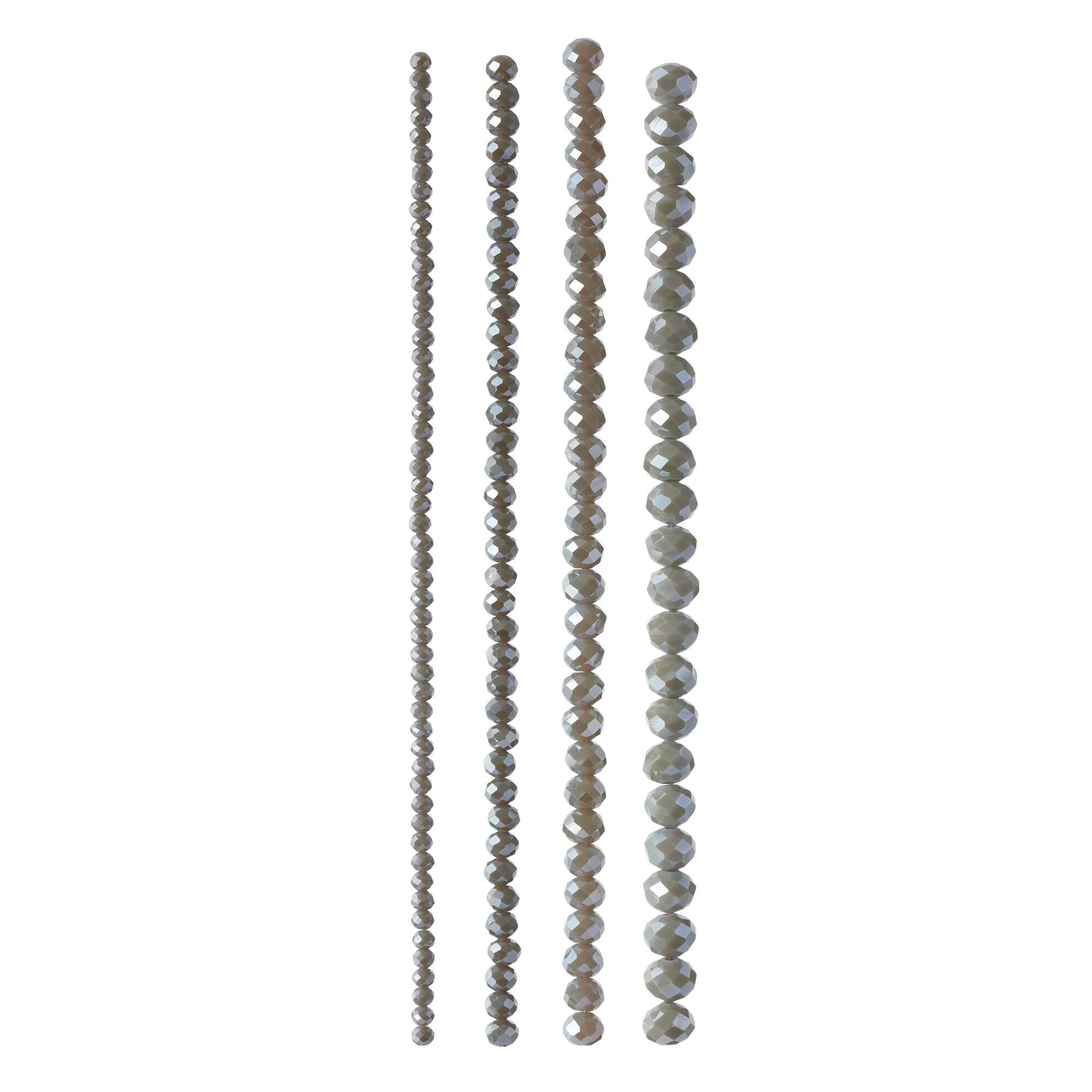Gray Faceted Glass Rondelle Bead Strings by Bead Landing™